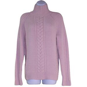 Lululemon Bring On The Cozy Mock Neck Cable Knit Sweater Blush Pink Size 4 Thick